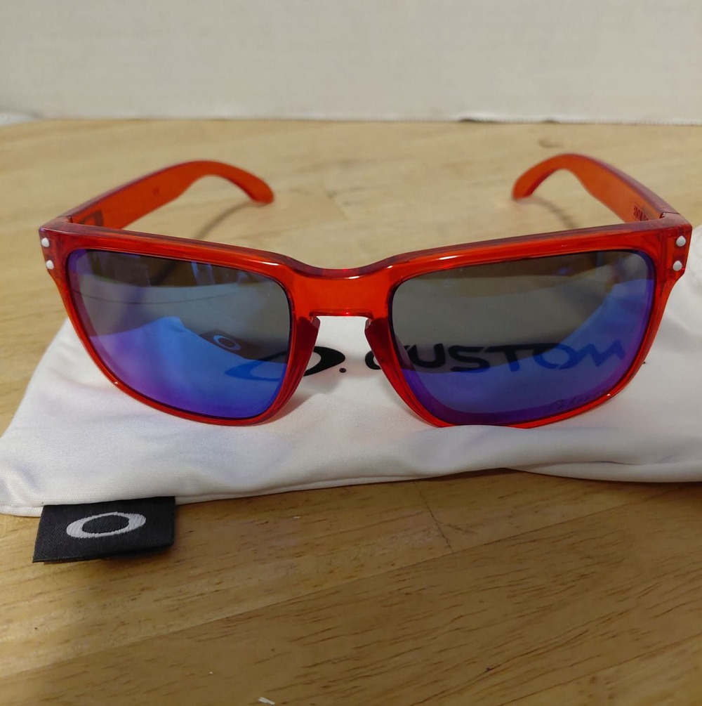 New O custom Oakley Holbrook translucent red unisex sunglasses American flag